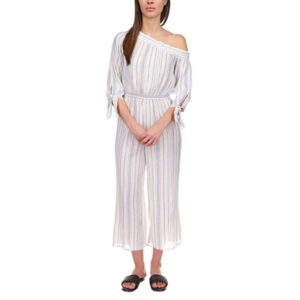 Michael Kors Off-Shoulder Striped Jumpsuit – XL
